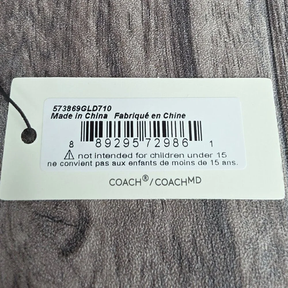 COACH Signature C Charm Bracelet 14K Gold Plated Hangtag Cubic Zirconia Gift New